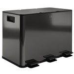 Poubelle de cuisine 45L avec 3 compartiments de 15L, couvercle, seaux intérieurs amovibles, 3 x 15L, noir