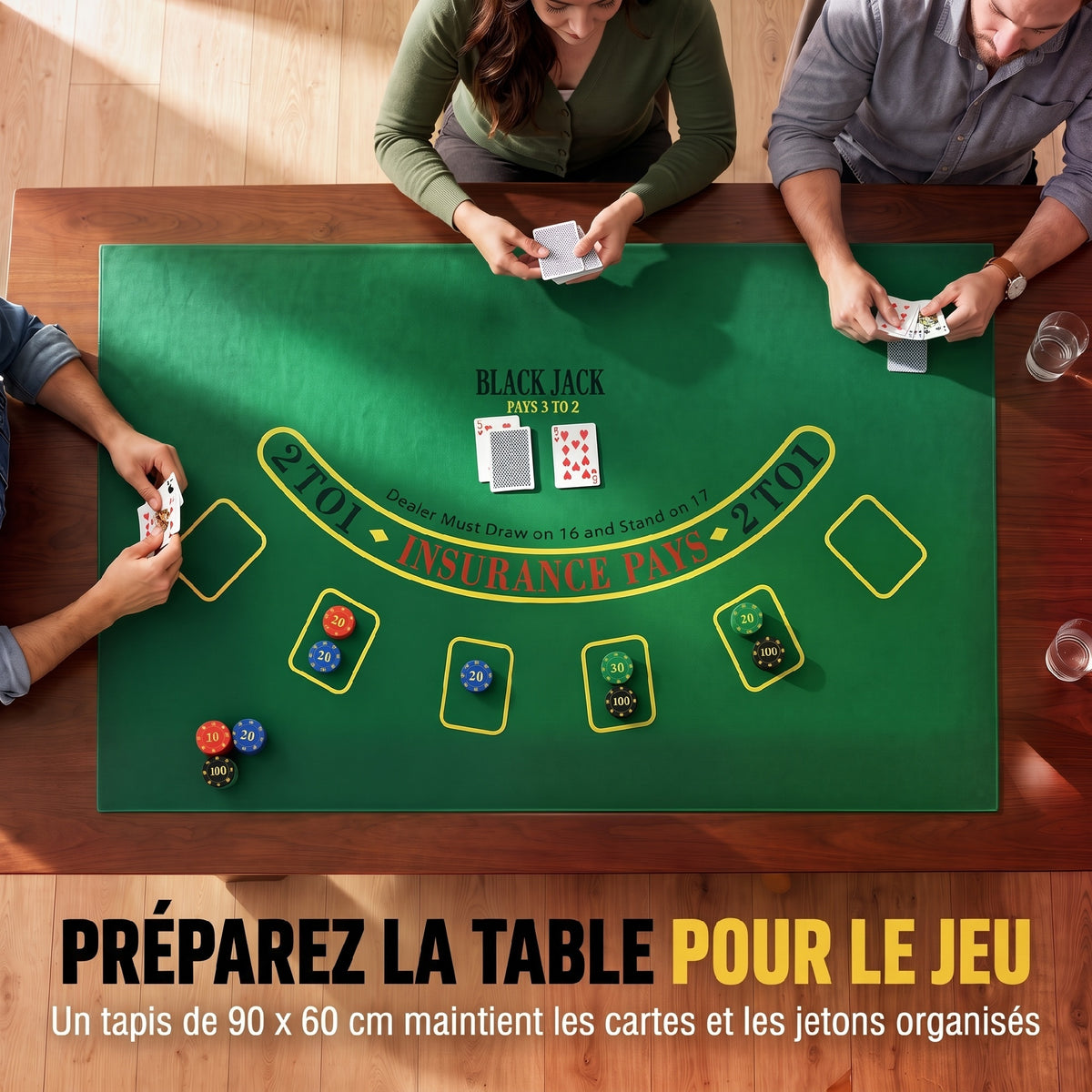 Poker-Koffer 500 Jetons 5 Werte, 2 Kartendecks, Spielmatte, Dealer-Button, Blind, Alu, 31x17x11,5 cm, Schwarz