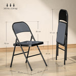 Lot de 4 chaises pliantes chaises de salle à manger portables cadre en acier 45 x 46 x 78 cm gris