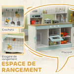 Cuisine enfant jouet d'imitation, dinette enfant avec lumières et sons réalistes, 88,6 x 31,7 x 90,4 cm, blanc