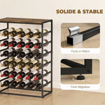 Casier à bouteilles pour 30 bouteilles, étagère à vin avec 6 niveaux, style industriel, 59x30x88,5cm, brun rustique