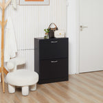 Scarpiera mobile portascarpe dim. 60L x 24P x 80A cm 2 ante a ribalta nero
