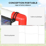 Cage de handball enfant exterieur but 5 zones cibles ballon de handball gonflable pompe 116 x 48 x 76 cm blanc