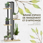 Étagère à plantes escalier fleurs 4 niveaux de différentes hauteurs style industriel en bois 45 x 25 x 110 cm