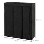 Armoire penderie multi-rangement - 8 étagères, 2 barres - non tissé noir
