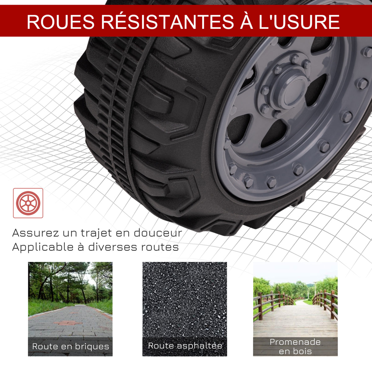 Quad buggy voiture électrique enfant quad électrique 18-36 mois 6 V 2 Km/h max. rouge