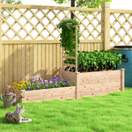 Jardinière avec treillis à 2 bacs avec fond ouvert, pour balcon terrasse patio, 222 x 63 x 132 cm, effet bois naturel-9