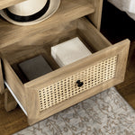 Table de chevet  table de nuit avec tiroir porte cannage et niche vintage 45 x 39 x 56,5 cm