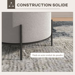 Lot de 2 poufs ottoman tabouret pouf repose-pied en velours pieds en acier pour salon chambre Ø 35 x 38 cm gris clair