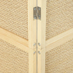 Paravent Interieur en Bambou 4 Panneaux 180x180cm, Séparateur de Pièce Pliable et Portable, Style Bohème, Bois Naturel