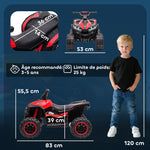 Quad électrique enfant de 3 à 5 ans 12 V 2 moteurs 2 vitesses 3-6 km/h phares LED klaxon rouge