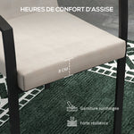 Lot de 2 coussins d'extérieur pour fauteuil chaise à dossier avec attaches rembourrage 8 cm, dim. 112L x 51l cm, beige