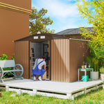 Abri de Jardin 4,9 m² cabane de jardin armoire de jardin Porte coulissante ventilations tôle Acier Jaune