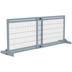 Barrière de sécurité pour chien extensible longueur réglable 104-180 x 36 x 69 cm pin bleu gris
