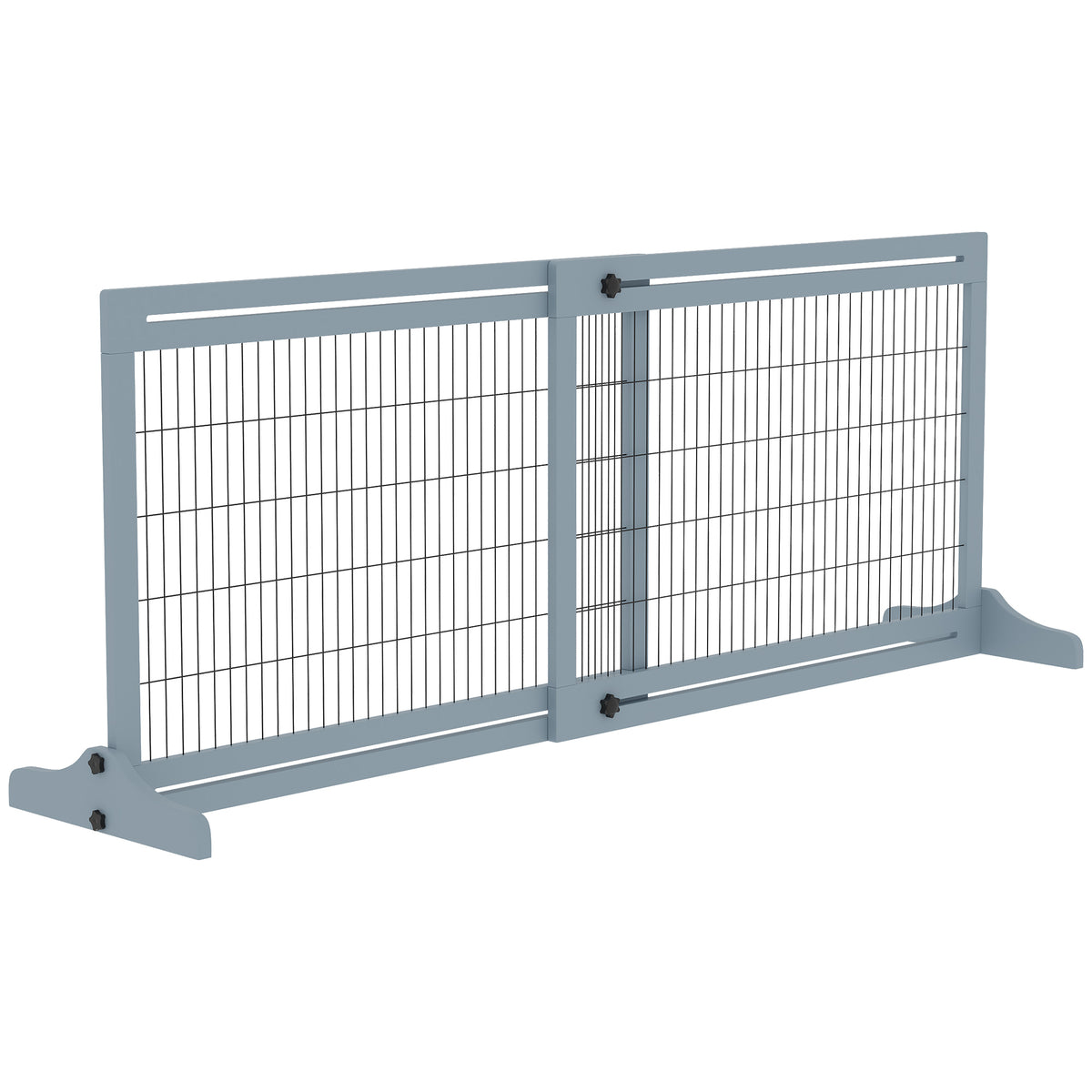 Barrière de sécurité pour chien extensible longueur réglable 104-180 x 36 x 69 cm pin bleu gris
