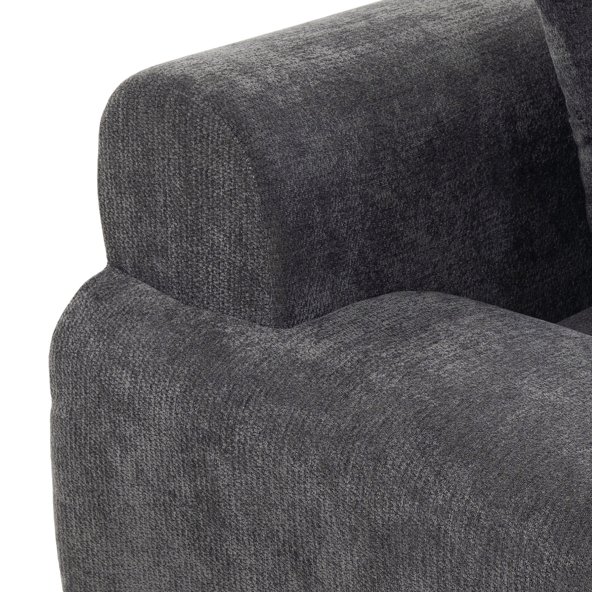 3-Seater Modular Corner Sofa with Chenille Ottoman, 300 cm Compressed Sofa with Deep Seat, 3 Cushions, Grey
