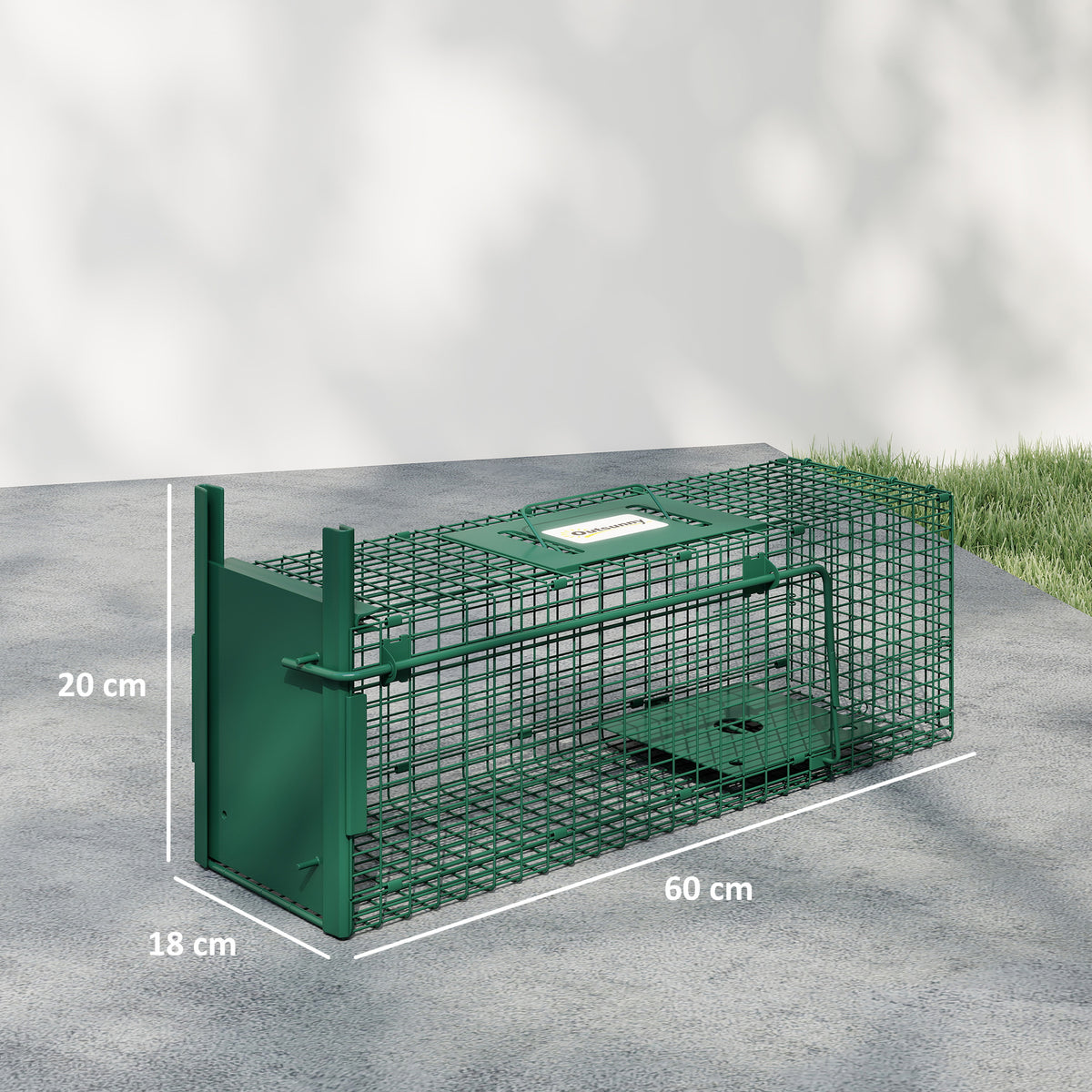 Cage attrape animaux nuisibles 1 entrée dim. 60 x 18 x 20 cm vert foncé
