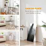 Table de toilettage pour chien pliante potence H-forme inox réglable 2 sangles panier 107 x 60 x 164 cm noir