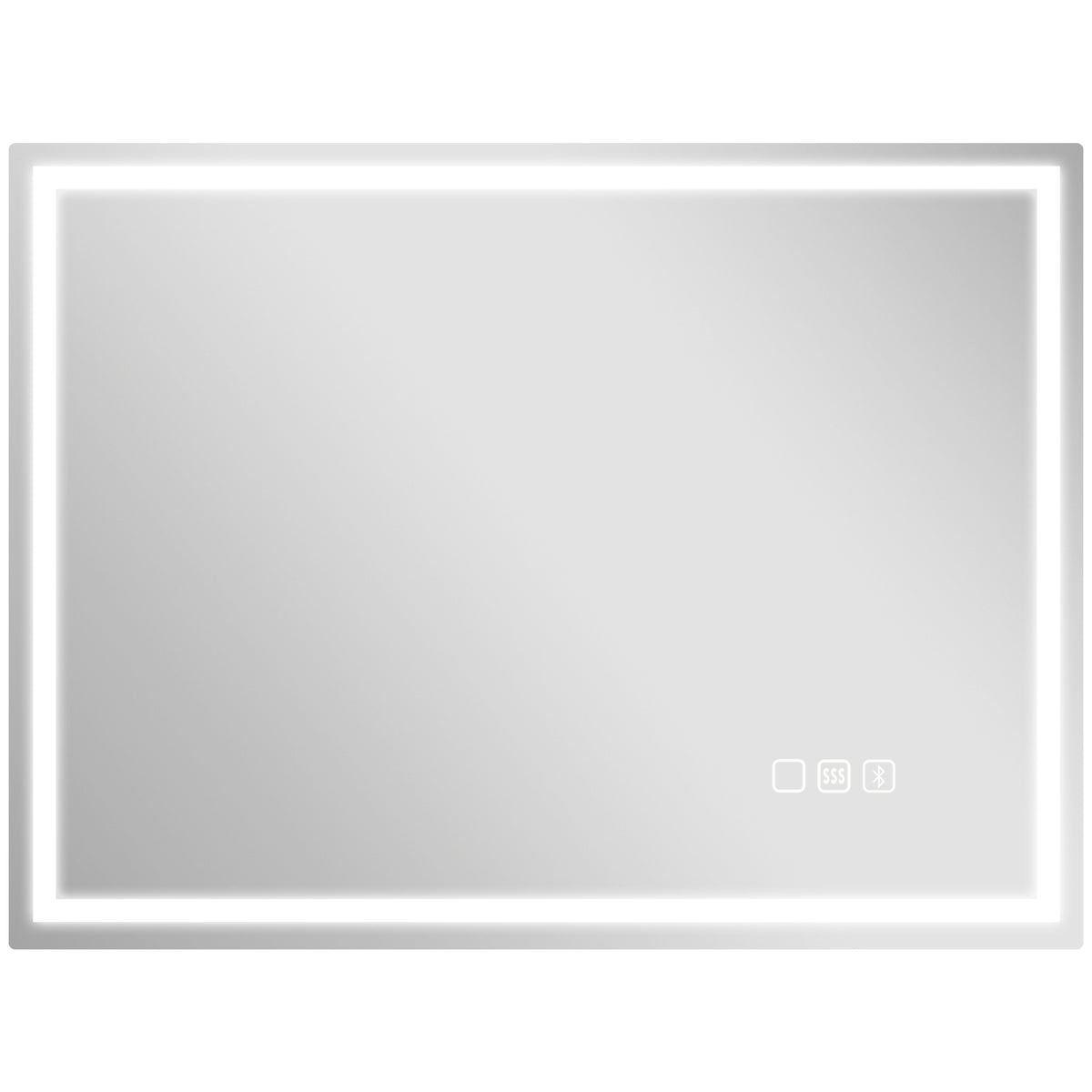 Miroir salle de bain LED bluetooth 60 x 80 cm interrupteur tactile lumière réglable 3 couleurs anti-buée mémoire argent