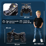 Quad Électrique Enfant 6V, Voiture Électrique Enfants ATV, Musique et Phares LED, 18-56 Mois, 70x42x45cm, Noir