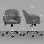 Chaise de bureau, fauteuil de bureau ergonomique réglable en hauteur, siège pivotante, fonction de bascule, gris