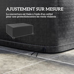 Housse salon de jardin extérieure bâche de protection extérieure anti-UV  en polyéthylène 235 x 190 x 90 cm noir