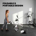Vélo d'Appartement Pliable Vélo de Fitness 3 en 1 Silencieux Connecté Kinomap Bluetooth et Zwift 105x53,5x109cm Blanc