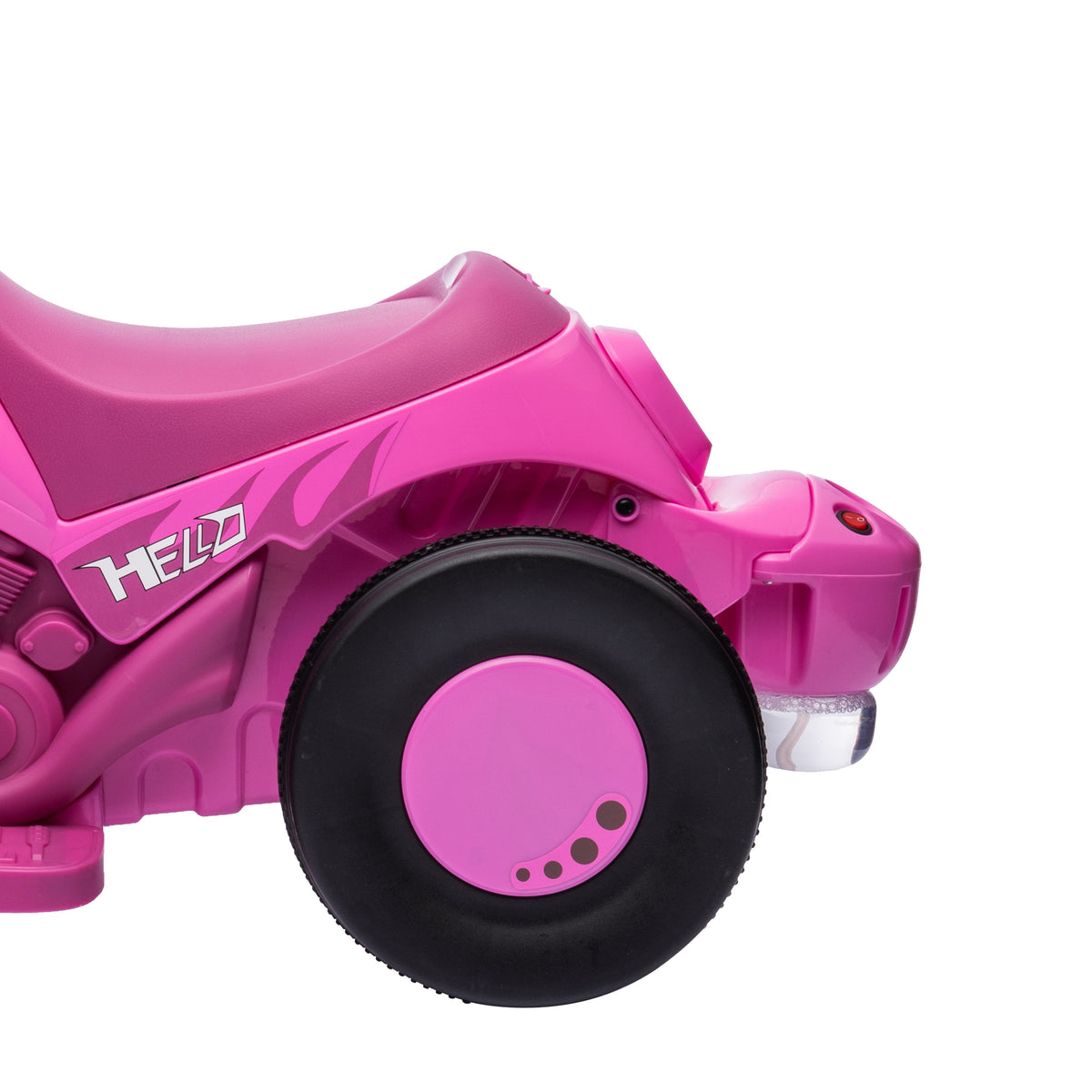 Moto électrique enfants 2-5 ans, 3 roues, 6 V, 3 km/h, avec fonction de bulles, effets lumineux et sonores, rose