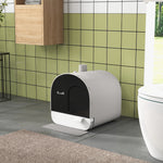 Lettiera per gatti con porta basculante, paletta e filtro inclusi dim. 43L x 44P x 47A cm grigio