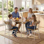 Ensemble table salle à manger avec 4 chaises, table de cuisine avec chaises pour 4 personnes, cadre en métal, naturel