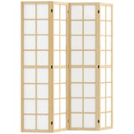 Paravent interieur pliable 4 panneaux 160 x 170 cm séparateur de pièce pour salon chambre à coucher maison, naturel