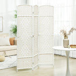 Paravent intérieur en bois 3 panneaux séparateur de pièce pliable pour salon chambre 135 x 180 cm blanc