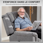 Fauteuil releveur électrique avec fonction massage et chauffage, fauteuil relax électrique dossier inclinable gris foncé