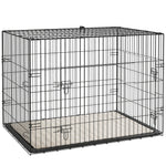 Cage caisse de transport pliante pour chien poignée, plateau amovible, coussin fourni 90 x 57,5 x 62 cm noir