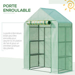 Serre de Jardin avec Étagères 3 Niveaux, Petite Serre de Balcon en Bâche PE 140 g/㎡ Renforcée 141 x 72 x 191 cm, Vert
