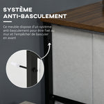 Commode 5 tiroirs meuble de rangement tiroir en tissu pliant - structure acier noir - 45 x 30 x 116 cm gris