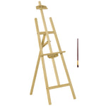 Chevalet d'artiste sur pieds dim. 51,5L x 71,5l x 134,5H cm inclinaison hauteur réglable 90° max. bois de pin