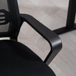 Chaise de bureau en maille sans roulettes, base en traîneau, pour salle de conférence, attente, réception, noir