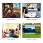 Écran de Projection avec Trépied Pliable 84 Pouces 4K HD 4:3, 180L cm, Écran Vidéoprojecteur, Hauteur Réglable, Angle de Vision 160°, pour Home Cinéma, Films en Intérieur/Extérieur, Blanc