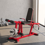 3-in-1-Beinstrecker 300 kg Belastbarkeit, verstellbare Rückenlehne und Positionen, freie Hantelscheiben, 163x58x118cm, Rot