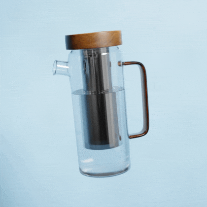 Carafe filtrante en verre 1.5L - rechargeable et écologique