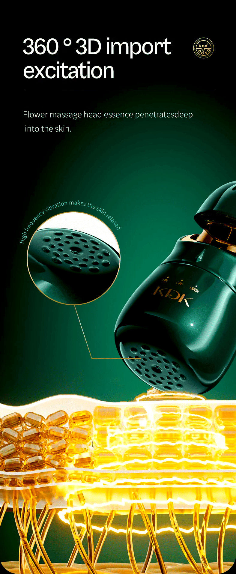 DELPHY - Triple Head Facial Massager - High Vibration Lifting