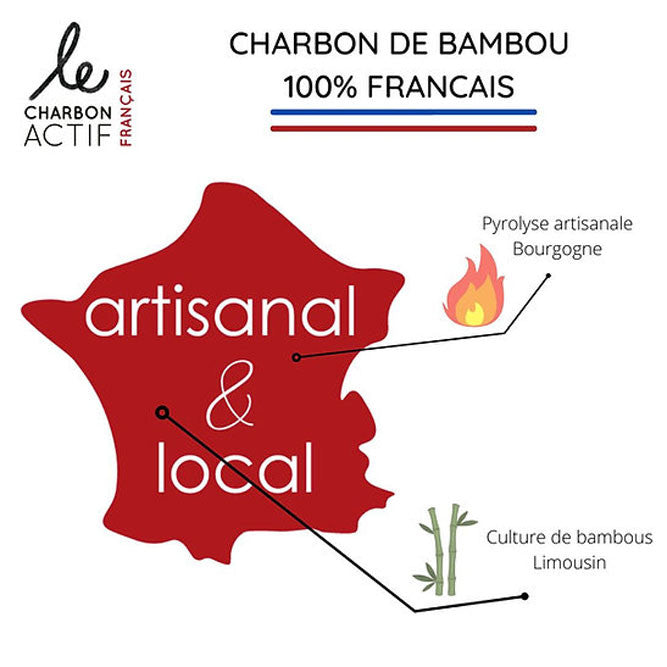Charbon de bambou fin 100% Français : lot de 4 ou 8 brindilles