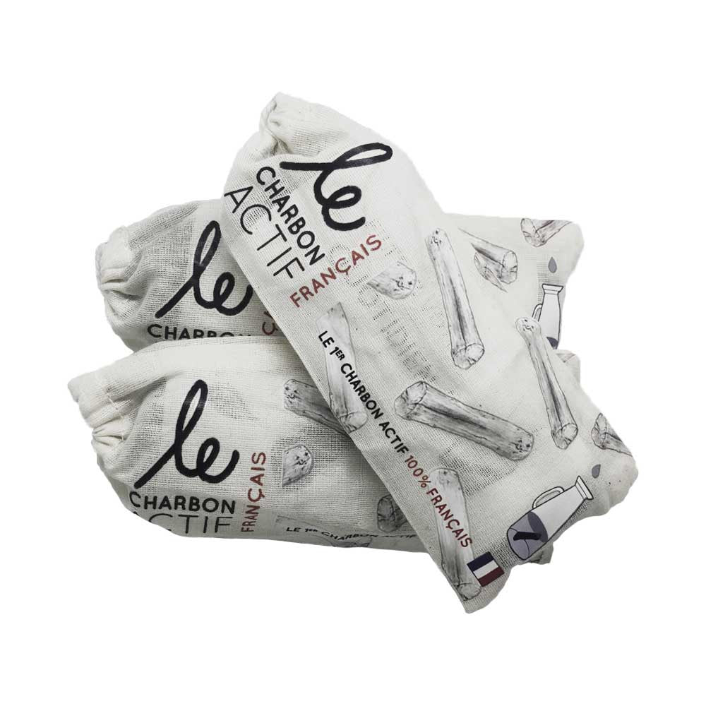 Lot de 3 charbons 100% français filtre à eau