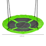 Balançoire nid d'oiseau Ronde balançoire Panier Ø 110 cm 4 Anneaux Inclus métal époxy Oxford Haute densité Vert