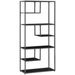 Bibliothèque étagère de rangement à 7 niveaux cadre en acier style industriel 83 x 34 x 180 cm noir