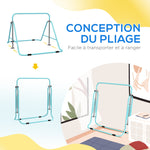 Barre fixe de gymnastique pour enfants pliante hauteur réglable de 88 à 128 cm vert