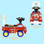 Porteur trotteur Enfants véhicule à pousser camion de pompier 18-36 Mois Coffre phares musique rouge