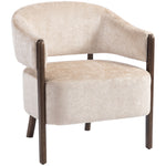 Fauteuil de salon en chenille, chaise rembourrée, assise large, dossier ergonomique, accoudoirs, 71x63,5x78,5cm, beige