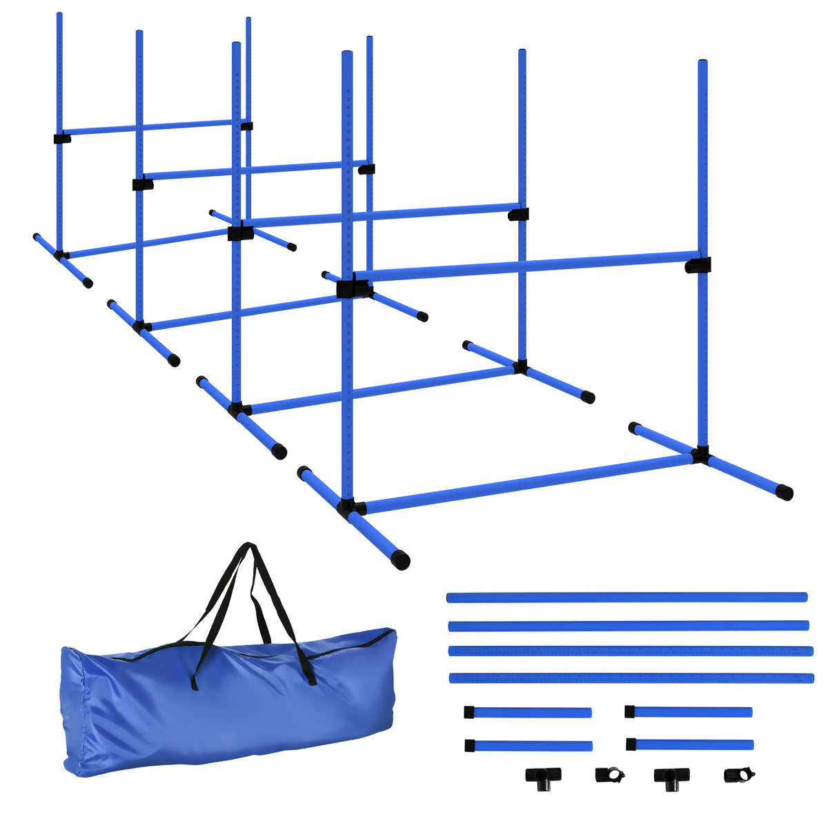 Agility sport pour chiens set de 4 obstacles professionnels avec système de maintien au sol sac transport fourni